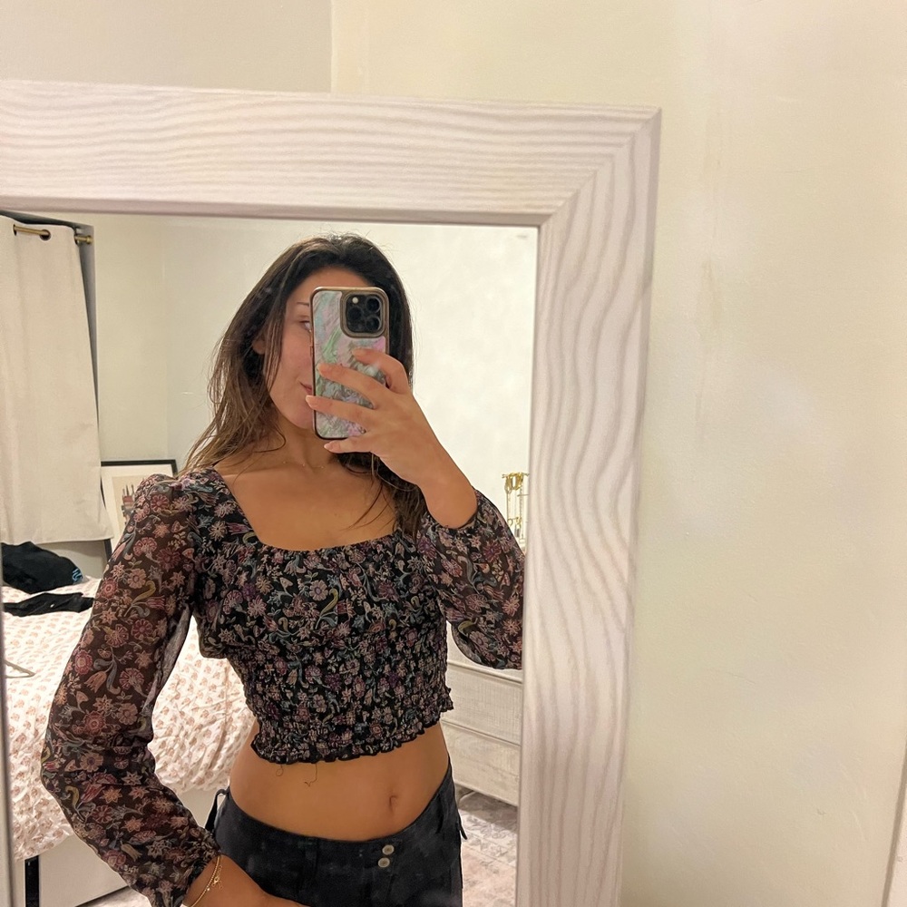 Floral Smocked Crop Top